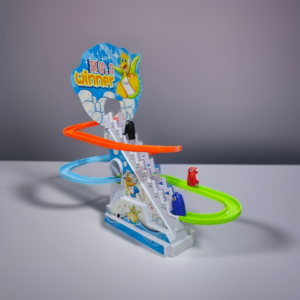 Funny Penguin Slide Track Toy with Twinkling Lights