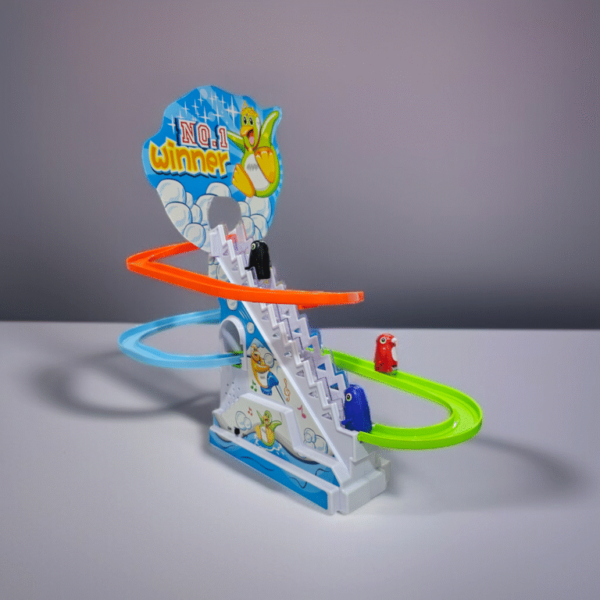 Funny Penguin Slide Track Toy with Twinkling Lights