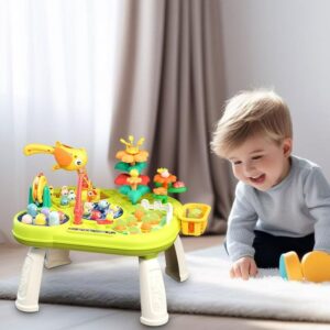 Farm Amusement Park Activity Table – Educational Toy with Multiple Play Modes