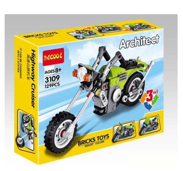 Architect Bricks Toy Set – Highway Cruiser 3-in-1 Building Kit (129+ Pcs)