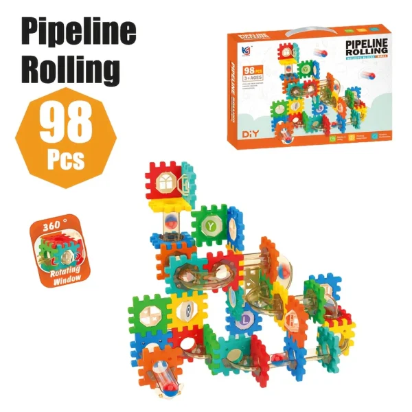 Pipeline Rolling Ball Building Blocks – 98 Pcs DIY Creative Set - Image 3