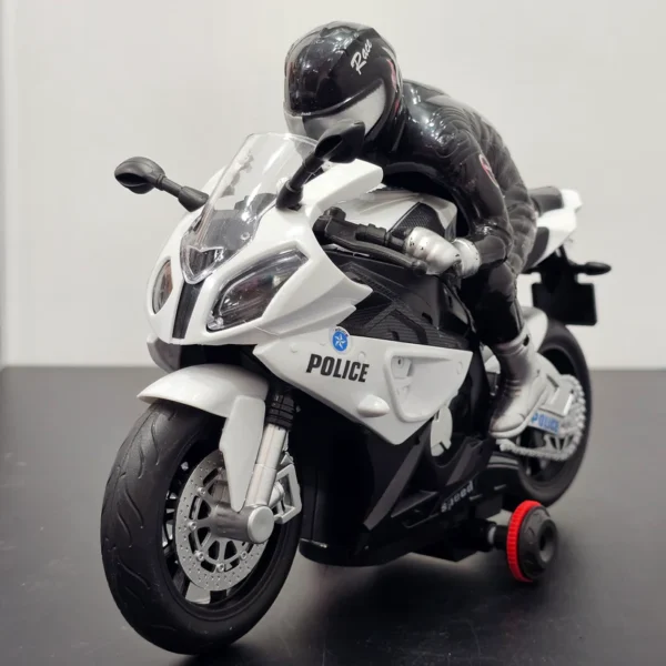 Police Moto Top Model 1:20 – Remote Control Motorcycle with 360° Spin, Lights & Sound