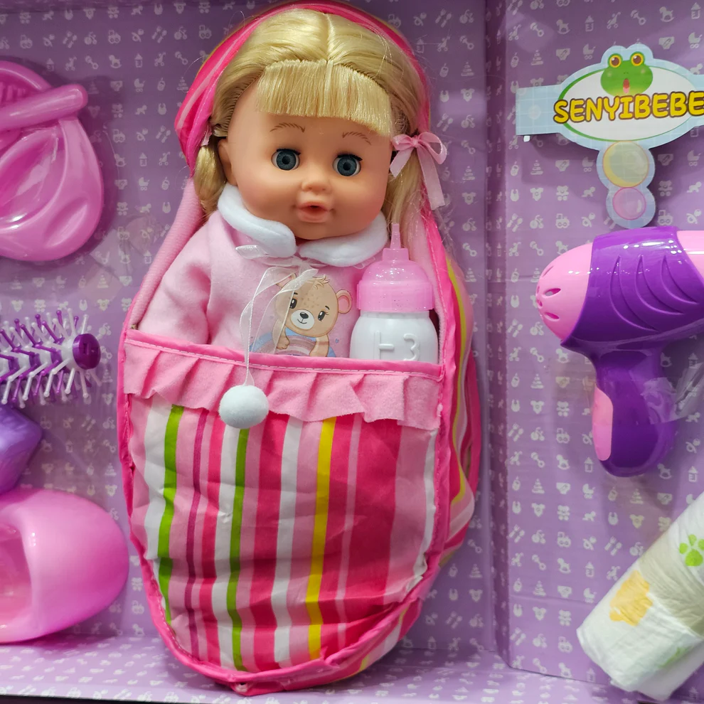 Baby Doll – with Accessories | Hair Comb, Potty Trainer, Blocks, Feeder, Hair Dryer & More - Image 4