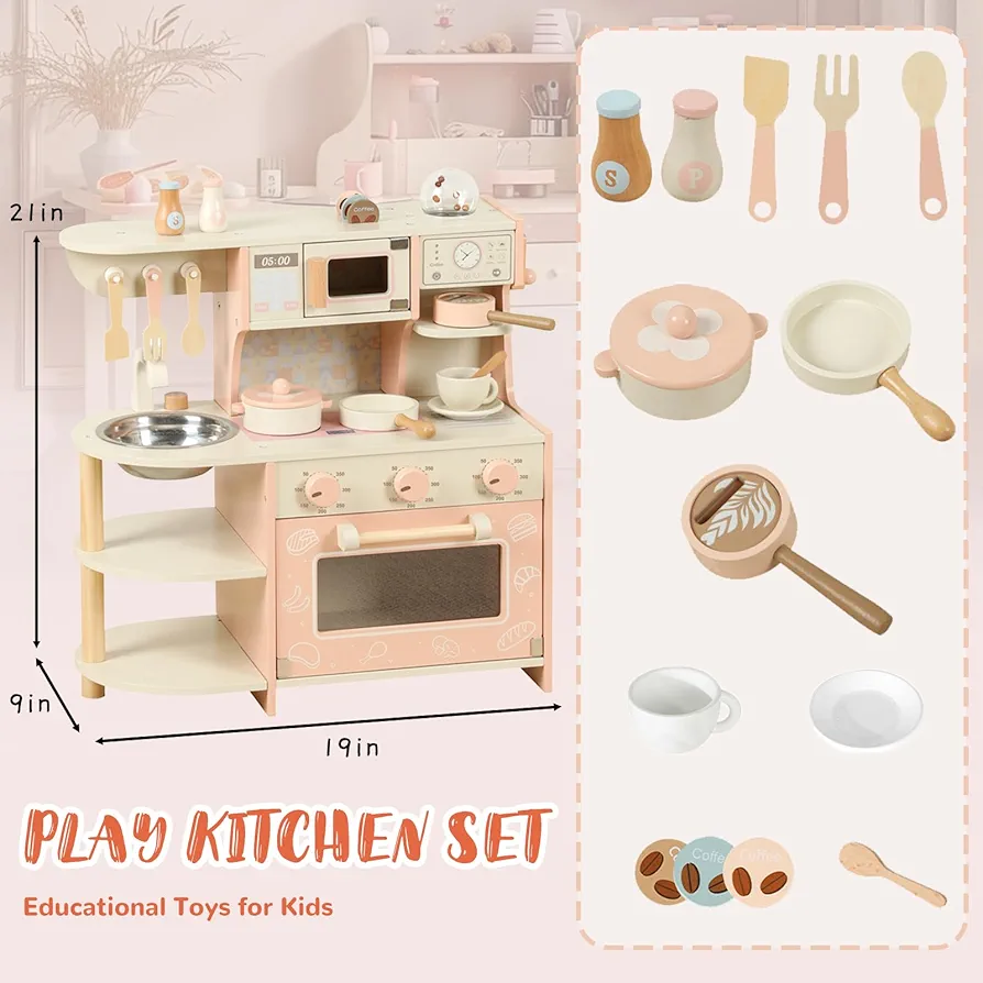 Wooden Kitchen Toy – For Ages 36+ Months | Educational & Fun Playset-kids Land - Image 7