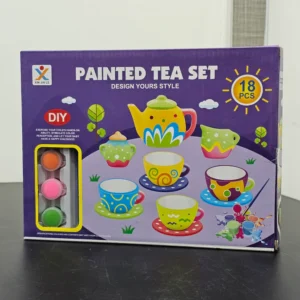 Painted Tea Set – Design Your Own Style | 18-Piece Creative Play Set