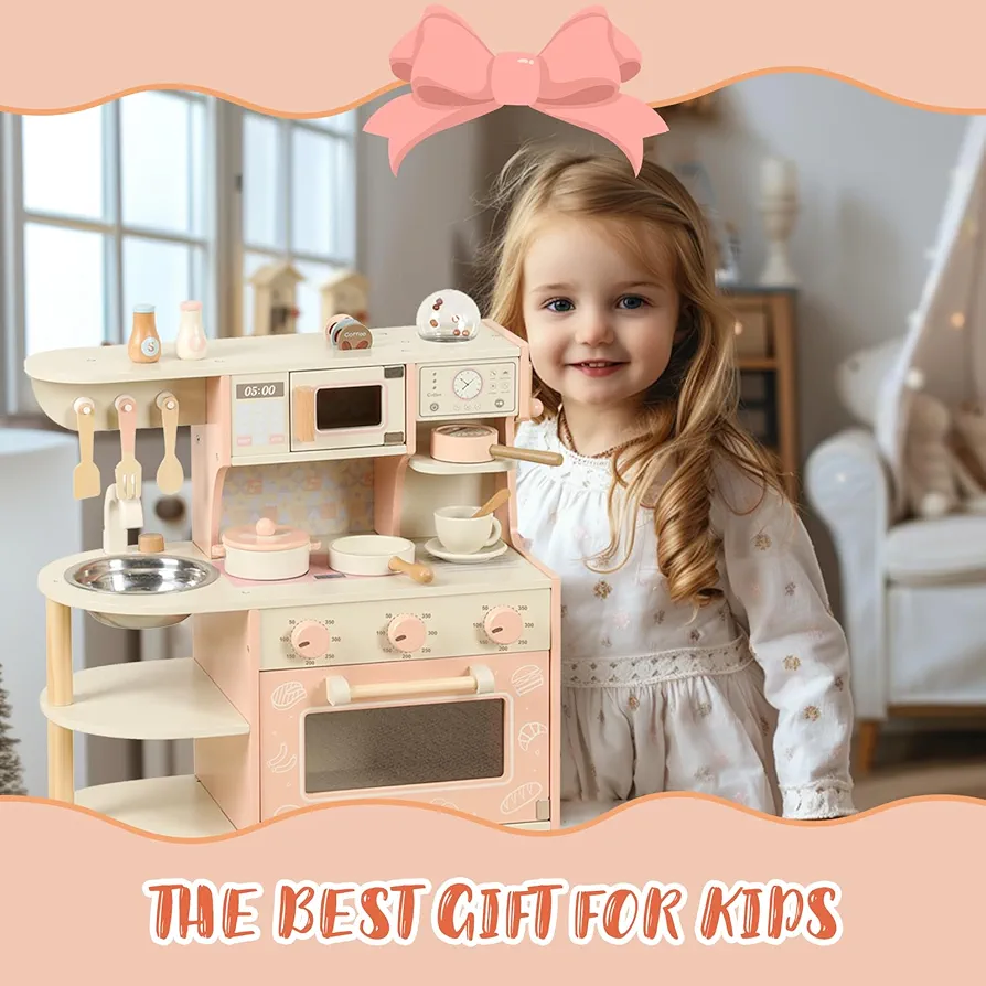 Wooden Kitchen Toy – For Ages 36+ Months | Educational & Fun Playset-kids Land - Image 2