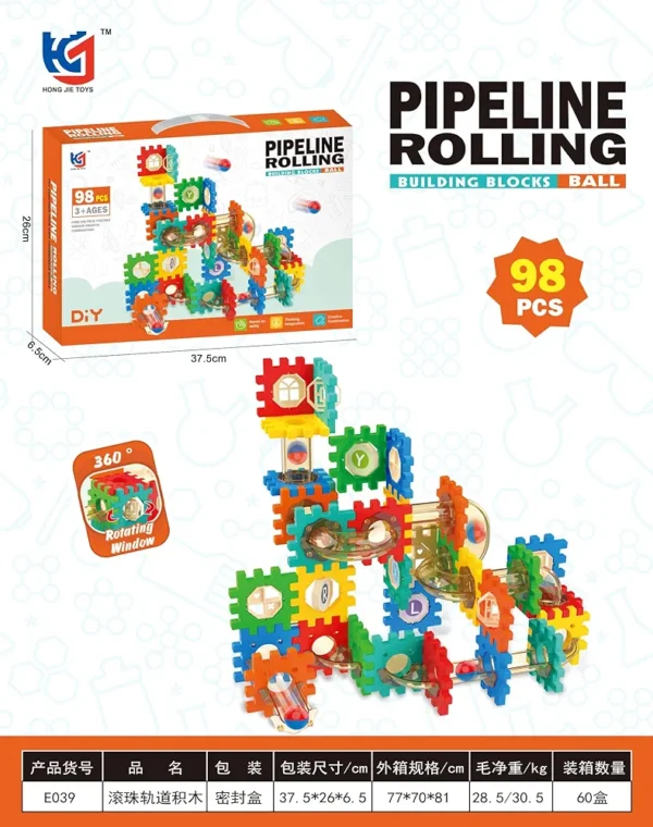 Pipeline Rolling Ball Building Blocks – 98 Pcs DIY Creative Set - Image 2