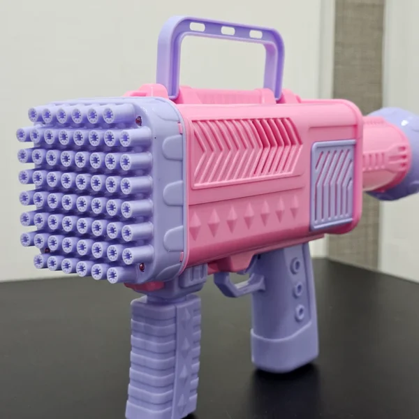 60-Hole Bubble Gun with Lighting Effect – Rechargeable USB Bubble Blaster for Kids 3+ - Image 3