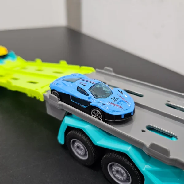 Track Truck with 2 Cars – Racing Transporter Playset - Image 3