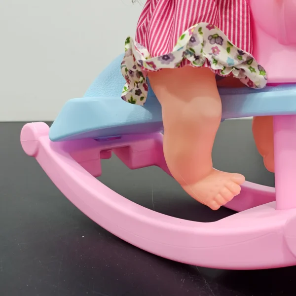 Cute Fun Doll with Rocking Horse – 12 Sounds, Drinking Bottle, Flexible Hands & Interactive Play - Image 4