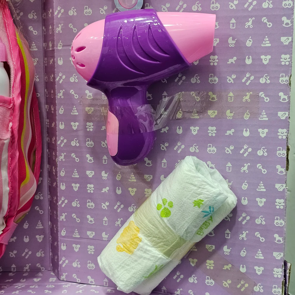 Baby Doll – with Accessories | Hair Comb, Potty Trainer, Blocks, Feeder, Hair Dryer & More - Image 5