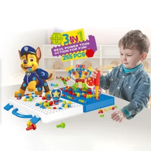 3-in-1 Real Power Tool Workbench Playset – 255 Pcs Puzzle Panel