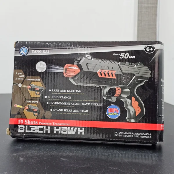 Black Hawk 10-Shot Pressure Transmitter Toy Gun – Dual Function Long-Range Blaster - Image 4