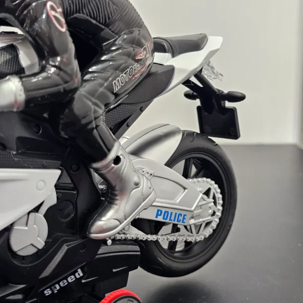 Police Moto Top Model 1:20 – Remote Control Motorcycle with 360° Spin, Lights & Sound - Image 2