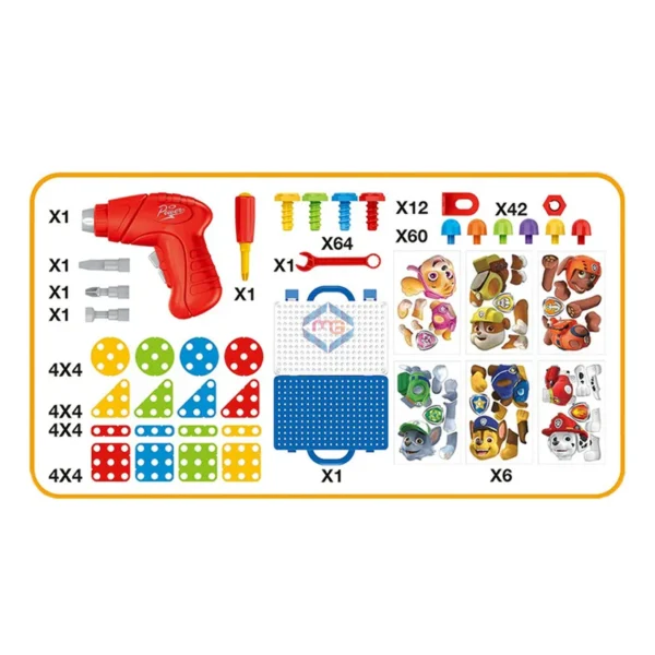 3-in-1 Real Power Tool Workbench Playset – 255 Pcs Puzzle Panel - Image 3