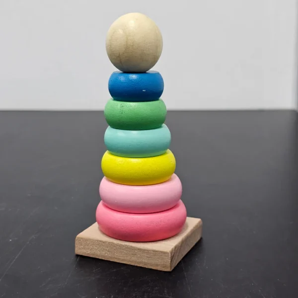 Rainbow Tower Stacking Toy – Colorful Educational Fun - Image 2
