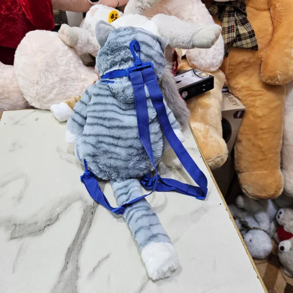 Learn to Speak Plush Cat with Shoulder Bag – Blue Colour | The Kids Land - Image 2