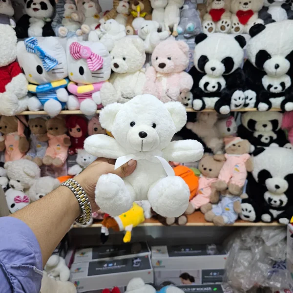 White Teddy Bear – 20cm Plush Toy |The Kids Land - Image 3