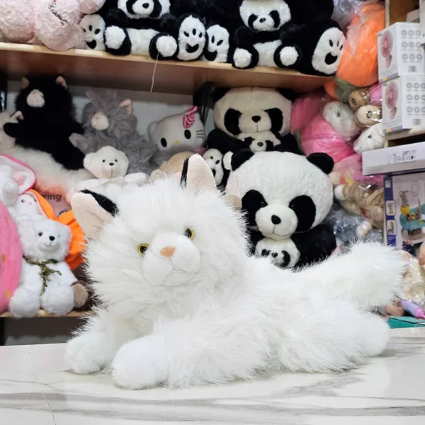 White Persian Cat Plush – 35cm Soft Toy with Sound | Kids Land
