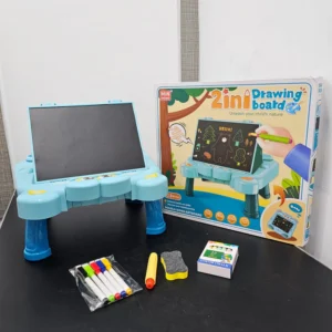 2-in-1 Drawing Board for Kids – Chalk & Marker Writing Board with Accessories