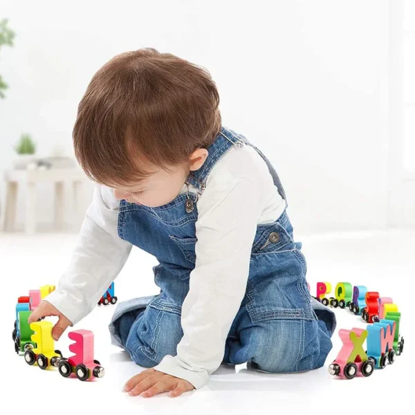 Letter Magnetic Train A to Z – 3D Wooden Alphabet Train - Image 3