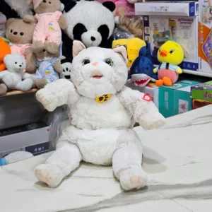 Learn to Speak Plush Cat with Shoulder Bag – White Colour |The Kids Land