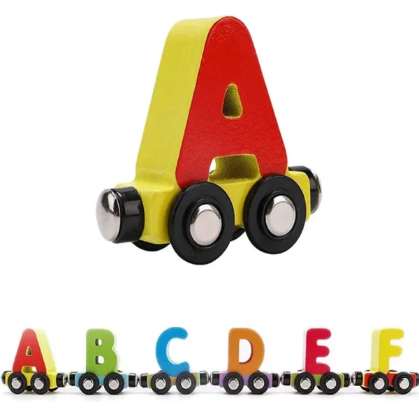 Letter Magnetic Train A to Z – 3D Wooden Alphabet Train - Image 4