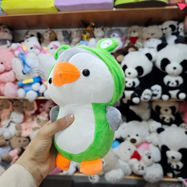 Penguin Plush Dressed as Unicorn – Parrot Colour Soft Toy 25cm |The Kids Land - Image 2