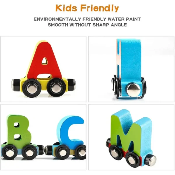 Letter Magnetic Train A to Z – 3D Wooden Alphabet Train - Image 2