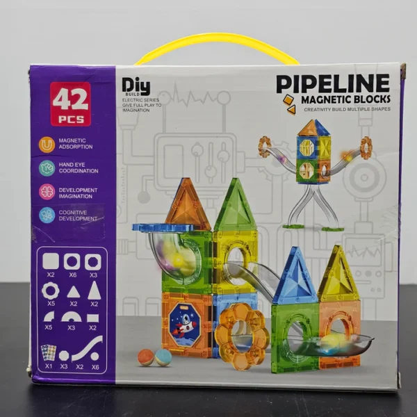Pipe Line Magnetic Block Building Set – 42 Pcs Creative STEM Toy