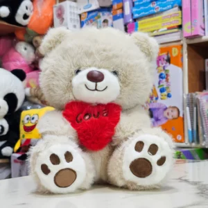 Premium Love Heart Bear – Light Brown Colour – 30cm Plush Toy-The Kids Land