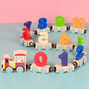 Digital Small Wooden Train – Learn Counting & Words
