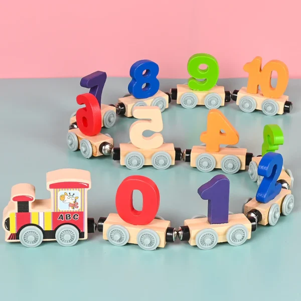 Digital Small Wooden Train – Learn Counting & Words