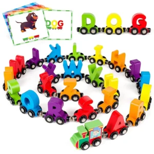 Letter Magnetic Train A to Z – 3D Wooden Alphabet Train