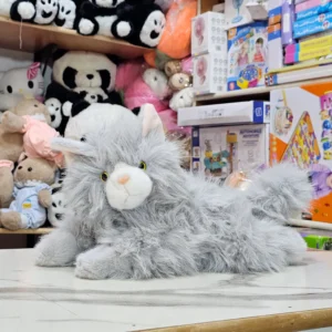 Gray Persian Cat Plush – 35cm Soft Toy with Sound |Kids Land