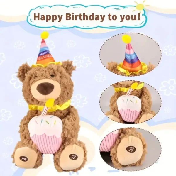 Happy Birthday Singing & Dancing Bear – Musical Celebration Plush Toy |Kids Land - Image 2